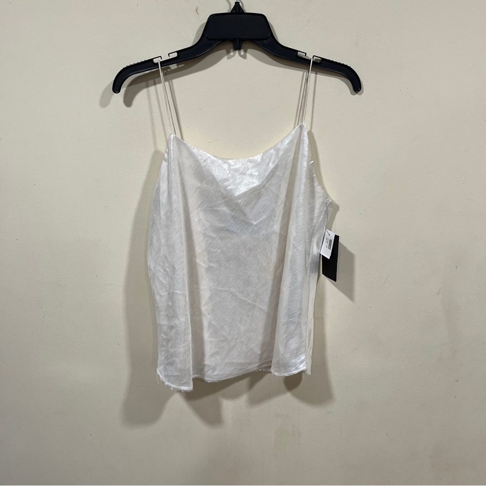 NWT Michael Lo Sordo Size 10 velvet camisole Designer Label white silk